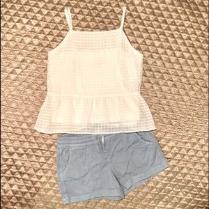 NWOT girls white tank shirt size 10/12 large (see label) fully lined